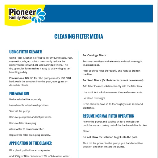 Cleaning Filter Media
